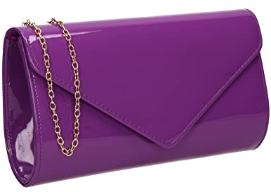 SwankySwans Pochette de soirée Alisa Patent Party Prom, violet, One Size