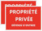 Panneau propriété privée- Panneaux de PVC - Plaque défense d'entrer - Signalétique en plastique 30x20 cm (2)