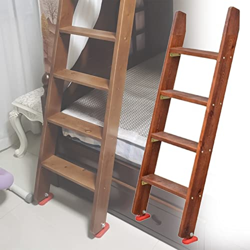 Hochbett Leiter Wohnmobil-Etagenleiter mit Verstellbaren Füßen, rutschfeste Hölzerne Schlafsaal-Bauernhof-Etagenbettleiter, für Reisewohnwagen-Loft-College, 49/59 Lange Leitern