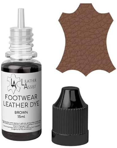 Leather Assist Tinte para Cuero para Calzado, Reparación de Color de Pintura, Zapatos, Botas, Mocasines, Zapatillas (Marrón)