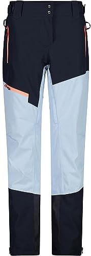 CMP W Pant Vi Colorblock-Blau-Schwarz - Hochwertige wasserdichte Damen Skihose, Größe 40 - Farbe Black Blue