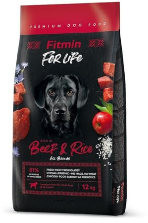 FITMIN Dog for Life Beef & Rice - Dry Dog Food - 12 kg