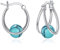 POPLYKE Türkis Ohrringe für Damen Sterling Silber Türkis Doppel Hoop Ohrringe für Frauen Edelstein Hoop Ohrringe Türkis Schmuck