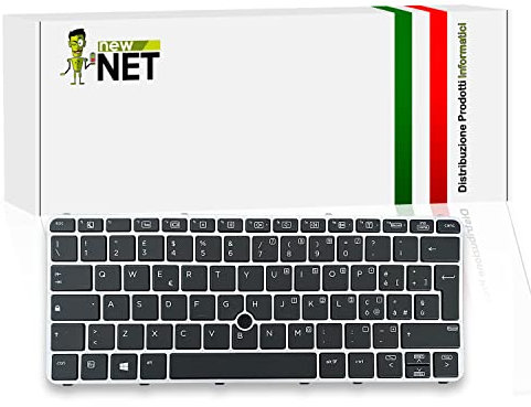 new net - Tastiera Compatibile con Notebook HP EliteBook 725 G4 1AB16LT 1AB17LT 1BJ54US 1AB18LT 1CR57PA 1BZ10LA 1CR58PA 1EC55AW [Frame Silver - Trackpoint - Retroilluminata - Italiana]