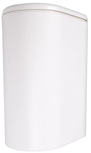 Pvczool Plastic Narrow Type Kitchen Trash Can Toilet Type Waste Bin Dustbin Bathroom Trash Bin Basket Garbage Bucket White