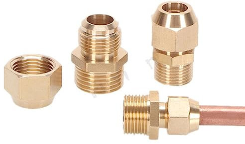 Copper Flaring Directly Connector 1/4 3/8 1/2 Male Thread to 6/8/10mm Pipe Brass Fitting Air Conditioning Extension Adapter-Pipe 10mm,1/4