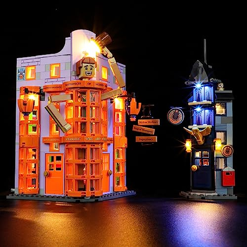 GEAMENT LED Licht-Set Kompatibel mit Lego Harry Potter Winkelgasse: Weasleys Zauberhafte Zauberscherze (Weasleys' Wizard Wheezes) - Beleuchtungsset für 76422 (Modell-Set Nicht enthalten)