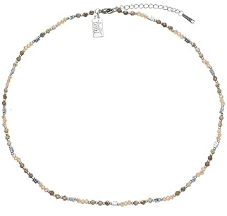 Leslii Kurze Kette Natursteine Beige Braun