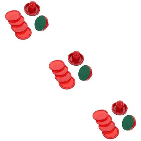 Toddmomy 3 Sätze Eishockey-kit Air-Hockey-Hover-Puck Übungsschieber Putter Pucks Und Drücker Für Airhockey Hockey-Teile Roter Anzug Umweltfreundlicher Kunststoff Sportbekleidung Mini Kind