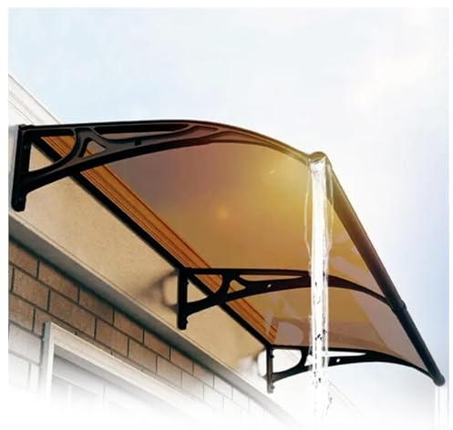 Vordach, Mit Seitenteil Rinne Aluminium Metallgestell Balkon Regenschutz überdachung,32 * 80(80 * 200cm)