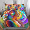 LOUSON 3D Regenbogengeist Bettwäsche 220x240 3teilig Bedding Set Bettwäsche Set Kissenbezug Teenager Mädchen Room Decor Mikrofaser Mit Reißverschluss Für Allergiker