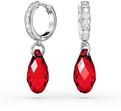 Schöner-SD Creolen Ohrringe 925 Silber mit 17mm Tropfen hängend schwarz