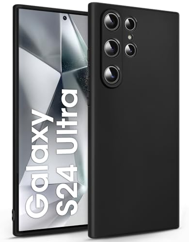 BENNALD Hülle für Samsung Galaxy S24 Ultra 5G, Extrem Dünn Handyhülle Weiche TPU Stoßfest Kratzfest Schutzhülle Case S24 Ultra 5G, Matt Schwarz