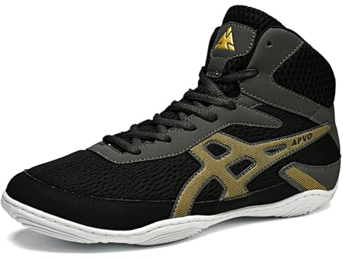 PENXZT Herren Boxschuhe Pro Wrestlingschuhe Atmungsaktive rutschfest bequem High-Top Fitnesschuhe Trainingsschuhe Indoor Bodybuilding Schuhe
