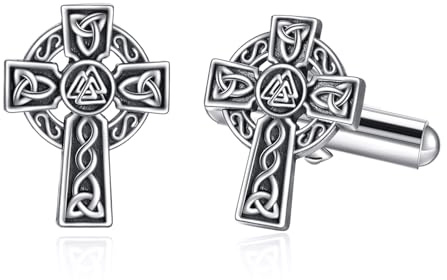 Manschettenknöpfe mit Kreuz Sterlingsilber keltischer Knoten Manschettenknöpfe für Männer keltischer Schmuck für Männer Ehemann Vater