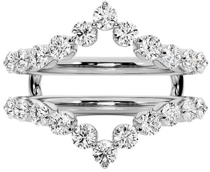 Personalisierbarer Jewel – Moissanit-Ring mit Rundschliff 2,0 Karat in 925er-Sterlingsilber, 14 Karat vergoldet, DEF-VVS/VS, Medium, Sterlingsilber, Moissanit-Edelstein, Mediano, Sterlingsilber
