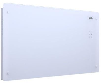 ECOSO Vitrum 2500W White UK Plug WiFi Glass Panel Smart Electric Heater Feet - 465mm x 850mm
