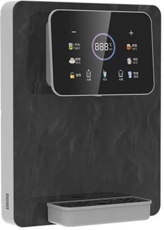 Instant Hot Water Dispenser with Electronic Child Lock Wall Mounted for Office Commercial Canteens Touch Screen Water Purifier Quantitative Water Intake Hot Mains Fed Unit (Black)