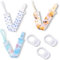 XIWJLWO Schnullerband Set, 3 Stück Schnullerkette für Babys,Kommt mit 3 Nippel-Adapterringen passend für Schnuller, Beißringe, mit abnehmbarem Ring, ideal für Mädchen & Jungen