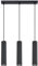 SOLLUX lighting Hängelampe Pendelleuchte Hängeleuchte Deckenlampe Lampe Decke Aluminium 3 Flammig 45 x 5,6, x 98 cm Karbon Schwarz