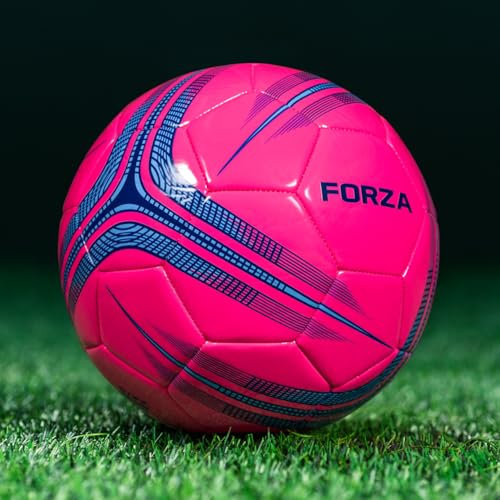 FORZA Pallone da Calcio Professionale per Allenamenti [Misure 1-5] – Junior & Senior – 5 Colori (Pacco da 1, Rosa, Taglia 5 (Standard Adulti))