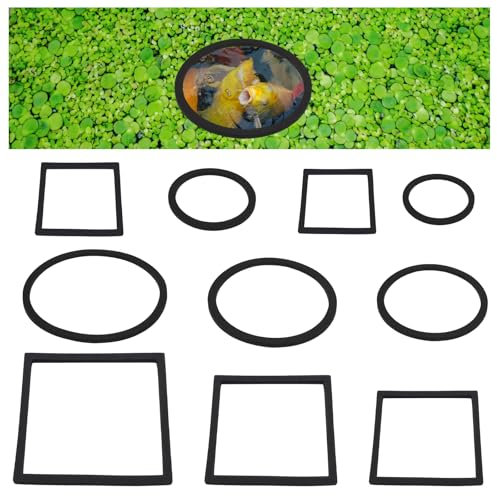 10 anillos flotantes para plantas para acuarios, 5 tamaños, juego de barreras flotantes para plantas, anillos de alimentación redondos cuadrados para peces para peces accesorios de acuario