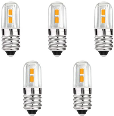 MZYOYO 5 Stück E10 LED 6V Glühbirne,AC DC 6V 0,3W,3000K Warmweiß,Ersetzt 3 Watt,Ersatzbirnen für Stern Klein Glühbirnen,Weihnachtsstern