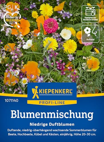 Kiepenkerl Profi-Line Blumensamen-Mischung Niedrige Duftblumen 1071140 - duftende und bunte Blumenmischung für Artenvielfalt - Wildblumensamen, Blumenwiese