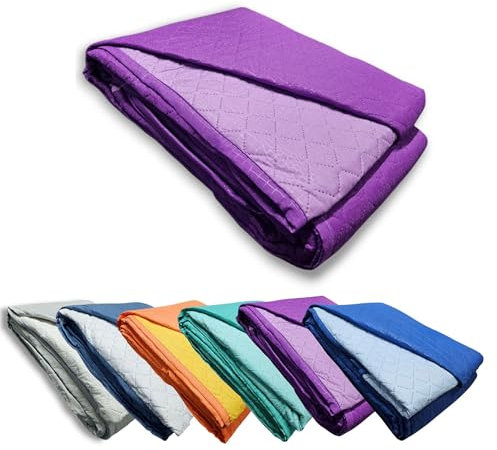 GX GARGIX Trapuntino Copriletto Trapuntato Primaverile Bicolore Double Face Leggero (TRG-3/Viola, MATRIMONIALE)