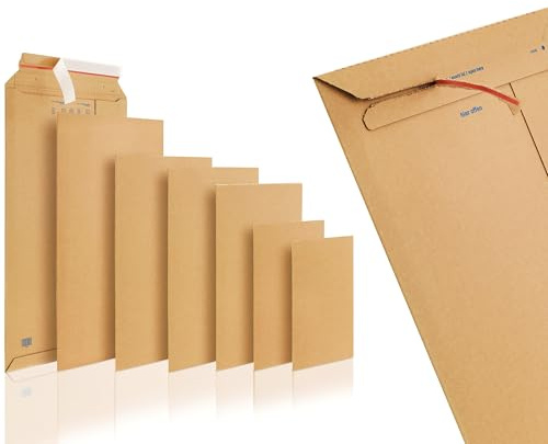 WPTrading - 10 Stück Wellpappe Versandtaschen DIN A4 270 x 390 mm (SW50) selbstklebend in Braun - Pappe Versandtasche aus Karton für Büchersendung reißfest - Warensendung Versand Verpackung Bücher