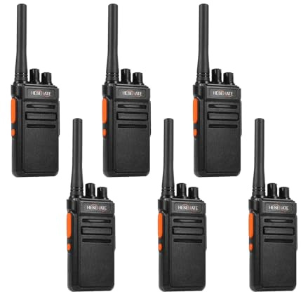 HESENATE HT66 Talkie Walkie Longue Portée, PMR446 16 canaux VOX Talkie Walkie Professionnel Rechargeable avec USB Chargeur, 1200mAh Batterie (3 Paire)