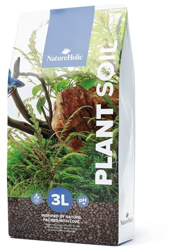 NatureHolic Plant Soil | Spezial Bodengrund für Aquascapes & Hardscapes | Natürliche Aktiv Soil | Perfekt für Aquarien Deko & Bodensubstrat | 3 Liter