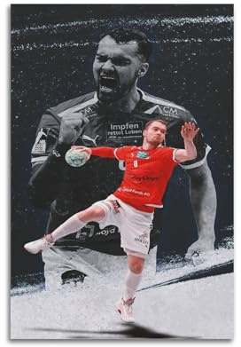 WGJYMX Sports Art Handball-Athlet, Wurfball, Aktion, Zeichnen, dekorative Malerei, Leinwand, Wandposter und moderne Familienschlafzimmer-Dekoration, 30 x 45 cm