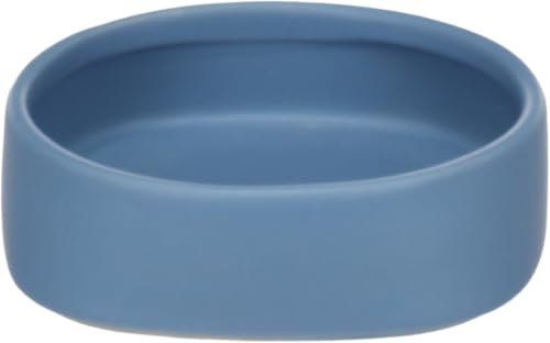 Flamingo Gamelle pour la Nourriture et l'eau Zara Bleu 200ml – en Céramique Émaillée – pour Cochon d’Inde et Petits Rongeurs – Design Élégant et Minimaliste – Facile à Nettoyer et Stable