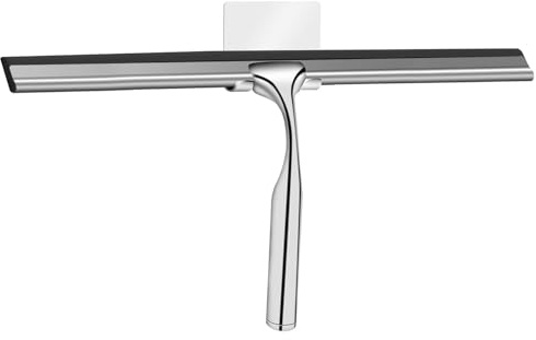 Duschabzieher Edelstahl Duschwischer 14 Inch ohne Bohren Silikon Abzieher Dusche Badezimmer Duschwandabzieher Fensterabzieher mit Haken Badabzieher