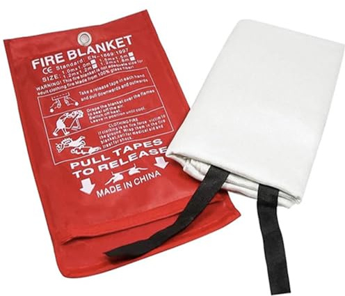 Everest's Toys Manta ignífuga grande 180 × 200 cm – Calidad A – Manta térmica de emergencia – Manta térmica de fibra de vidrio – Cubierta contra incendios – Herramienta de rescate de primeros auxilios