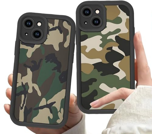 Zrutru 2 Pack Camo Phone Case for iPhone 13 mini,Cool Army Green Camouflage Cases Stylish Trending Design Cover for Men Boys Teens,Soft Shockproof Lens Protection Funda for iPhone 13 mini 5.4