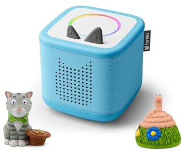 Toniebox 2 Audio Player Julia Donaldson Bundle for Kids 3+ with Tabby McTat and Superworm - Sky Blue
