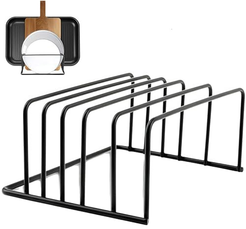 Schneidebrett Organizer,Schneidebrett Ständer mit 5 Schlitzec,Bretthalter | Küche Schneidebrett Halter aus Metall für Schneidebretter Tabletts Backbleche Küchenhelfer
