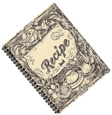 SenaiMy Cahier de Recettes à Remplir A5 - Carnet de Recettes avec 100 Pages - Livre de Cuisine DIY avec Spirales Vintage, Tableaux de Conversion et Index - Passionnés de Cuisine