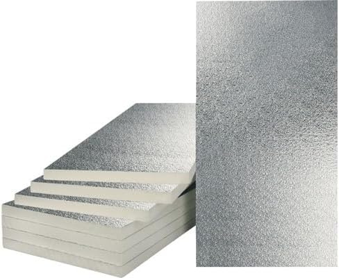 PIR/PUR Dämmplatten - 50mm Stärke, WLG 022, beidseitig alukaschiert – PU Hartschaum Isolierplatten für Fußboden/Estrich, druckfest 120 kPa, 120x60 cm - Für 7,20m² Fläche