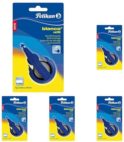 Pelikan 338848 blanco Nachfüller für Korrekturroller: blanco® B913B, 14m x 4,2mm, 1 Stück (Packung mit 5)