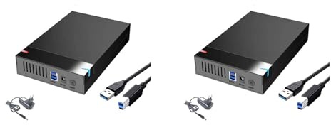 ISTOVO 2Stück 3,5 auf USB 3.0 HDD Gehäuse - Externes Festplattengehäuse, Datenübertragung, HDD Box für PC und Laptop EU Stecker