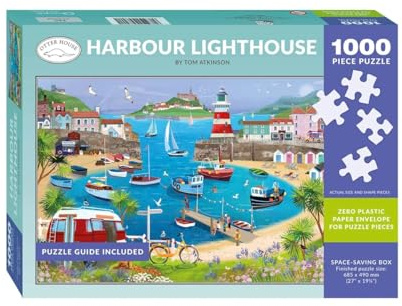 Harbour Lighthouse Jigsaw Puzzle, Jigsaws & Puzzles, Art, Gift