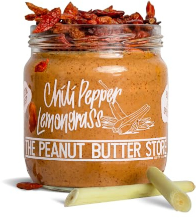 Chili Pepper Lemongrass Peanut Butter – Spicy, Zesty, Artisanal Nut Butter | No Palm Oil | Vegan | High Protein | Bold Southeast Asian Flavour - 4 x 380g