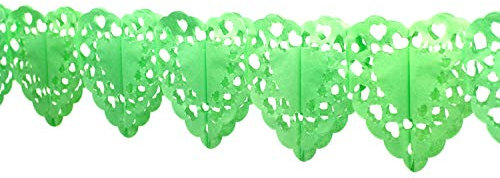 Creativery 4 Meter Papiergirlande Herzen (hellgrün 556) // Papier Girlande Deko Hängedeko Raumdeko Geburtstag Party Fest Feier
