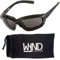 WYND Motorrad-Sonnenbrille mit Blocker, polarisiert, Schwarz (Black | Polarized Smoke), Medium