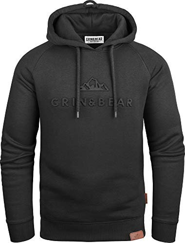 Grin&Bear Hoodie mit gestempeltem Design Logo schwarz M GEC540