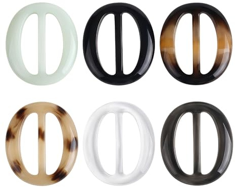 Xingzi Schal-Clips, Kunststoff, oval, glatt, modisch, Seide, Schal-Clips, Schal-Schnalle, für Kleidung, Ring, Wickelhalter, Kleidung, T-Shirt (zufällige Farbe) 4cm/1.6inch Zufällig