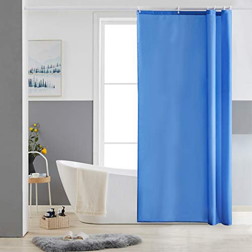 Furlinic Tende Doccia Anti-Muffa Tessuto in Poliestere, Blu Tende Doccia Angolare Impermeabile &Lavabile,Tenda Vasca da Bagno con 6 Ganci Tenda doccia-85x180cm.